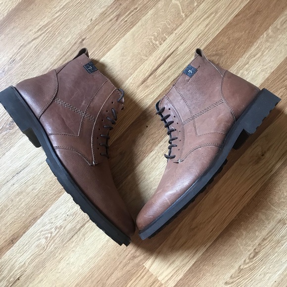 7 for All Mankind Indigo Cognac Leather Boots main image 8